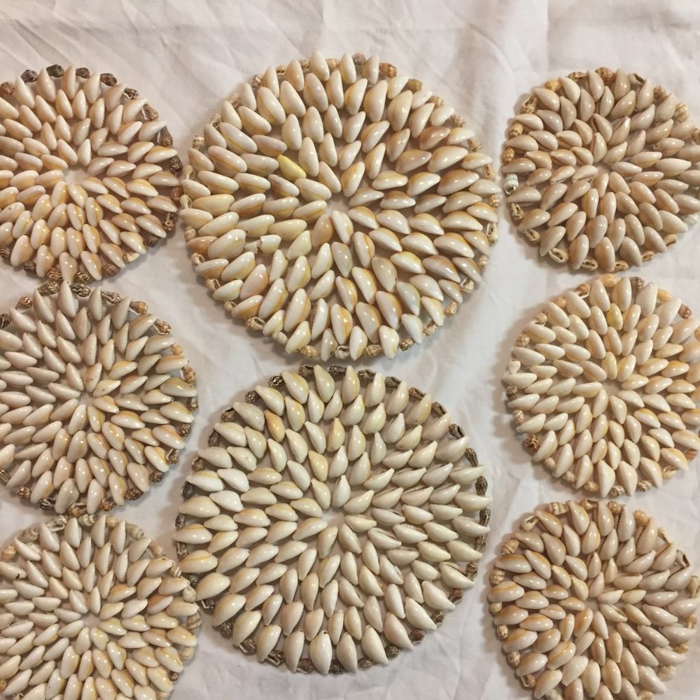 Vintage brand new set of 8 seashell 2 hot plates, 6 coasters - Picture 2 of 4